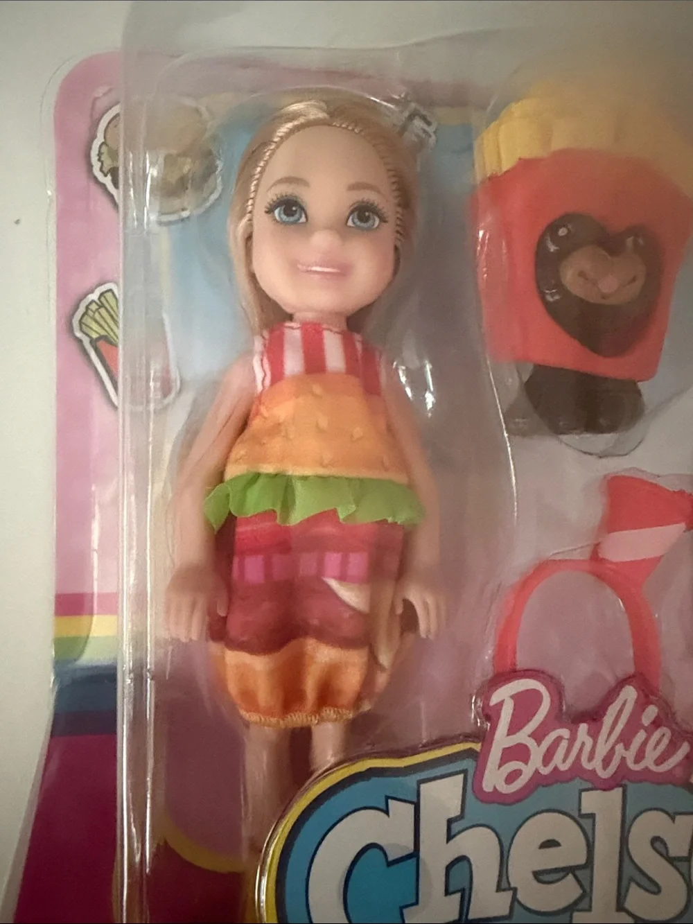 Barbie Chelsea Doll with Red Fry Box & Yellow Fries Accessories